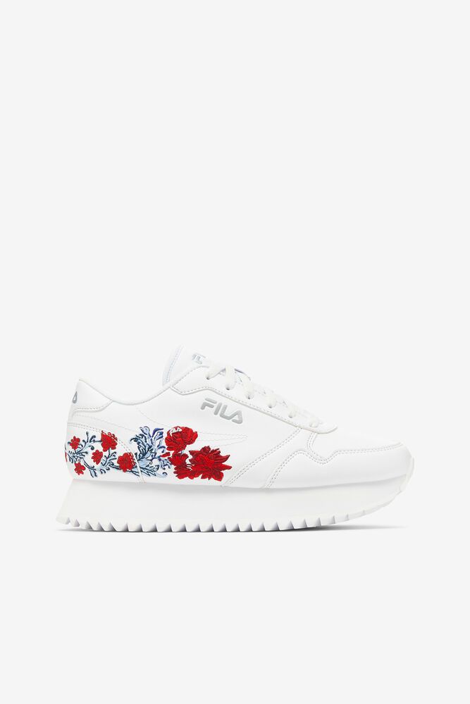 Fila Orbit Flower White Sneakers Womens - NZ 79480-DNEO